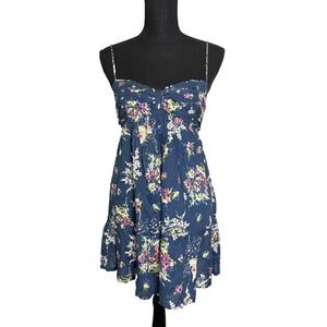 Abercrombie Fitch Dress Small Women's Clothing Summer Midi Dress Blue Floral